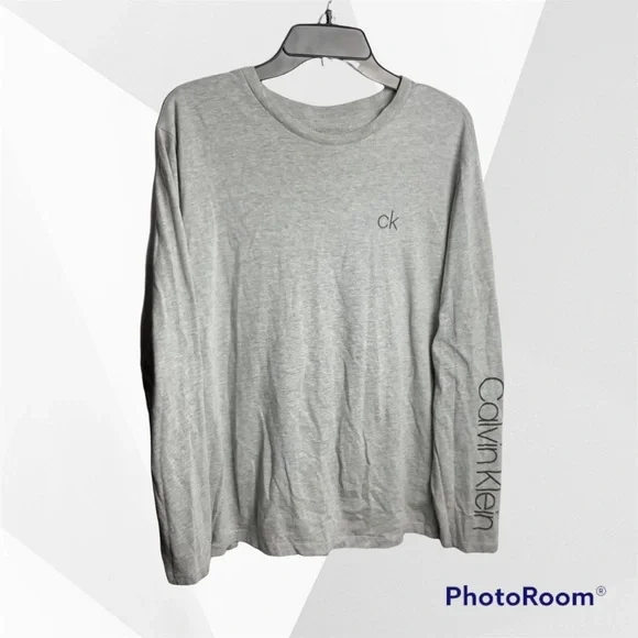 Calvin Klein Gray Long-Sleeved Shirt Men L - Picture 1 of 4